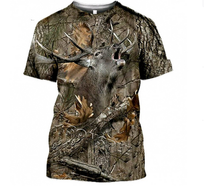 3D Camouflage Polyester Men's T-Shirt for Travel