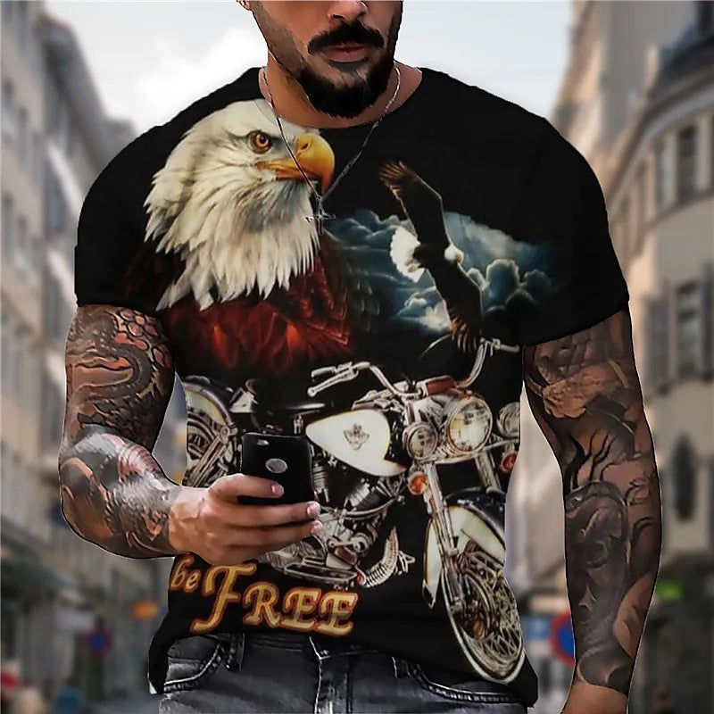 Cool Wolf Print Harajuku Scene Polyester Men's T-Shirt
