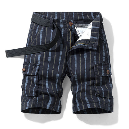 Men's Casual Striped Five-Point Workwear Shorts