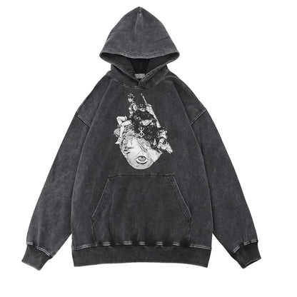 Customizable Retro Washed Cotton Oversized Hoodies