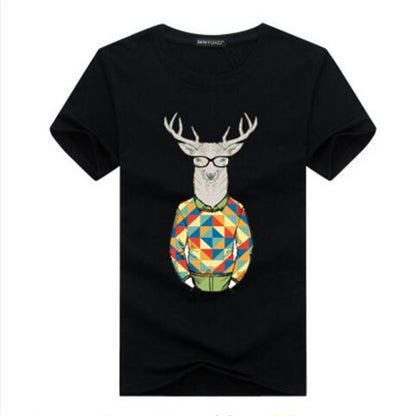 Binyuxd Men's Cotton Summer T-Shirt Casual Print