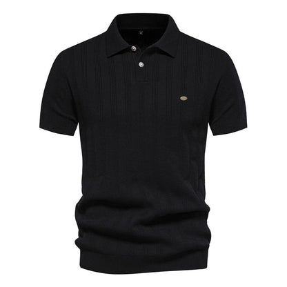 Men's Vintage Ribbed Polo Shirt (Single Piece)