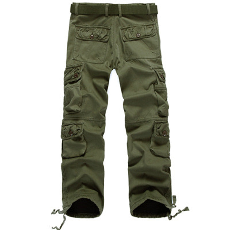 Men's Casual Workwear Multi-pocket Fleece Trousers