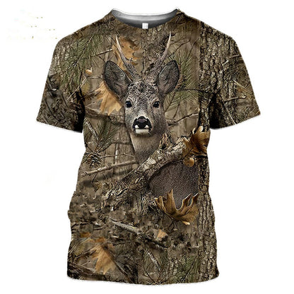 3D Camouflage Polyester Men's T-Shirt for Travel