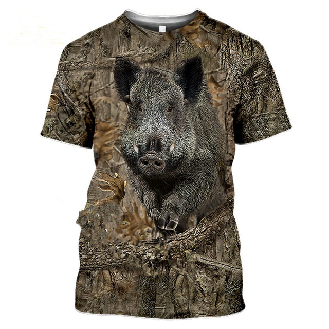 3D Camouflage Polyester Men's T-Shirt for Travel