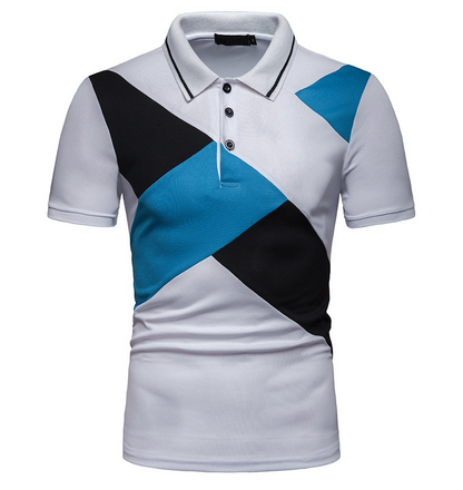Color Block Short Sleeve Polo Shirt