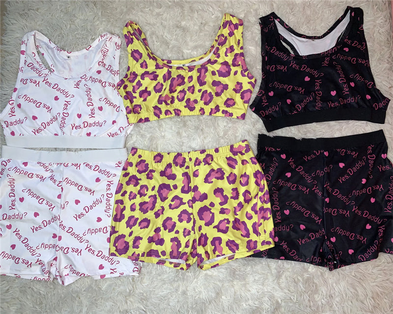 Summer Fashion Digital Print Activewear Set (Two Pieces)