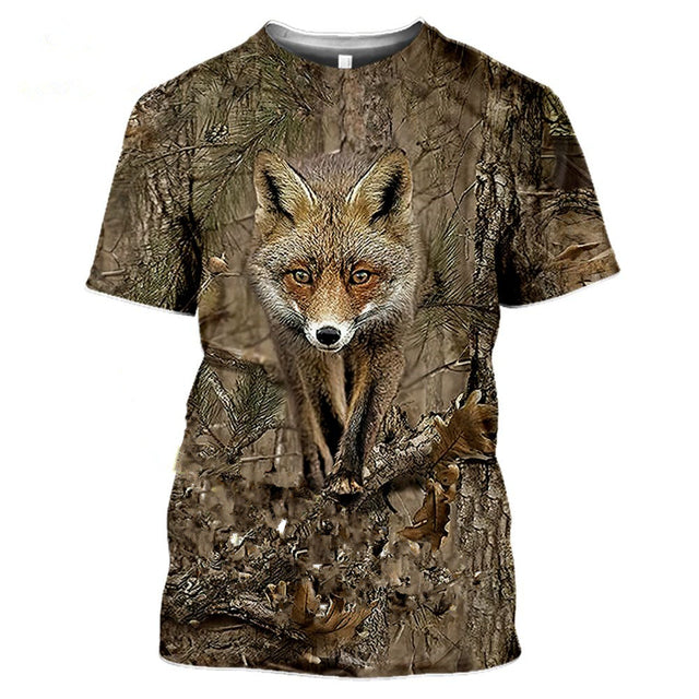 3D Camouflage Polyester Men's T-Shirt for Travel