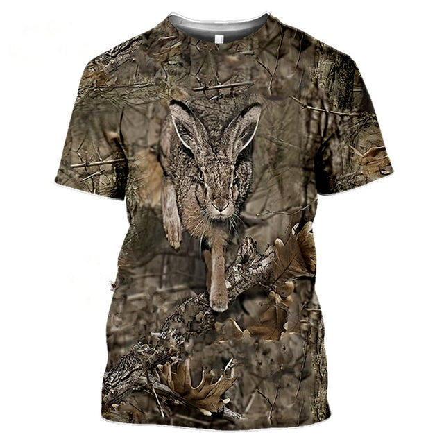 3D Camouflage Polyester Men's T-Shirt for Travel