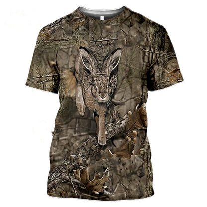 3D Camouflage Polyester Men's T-Shirt for Travel
