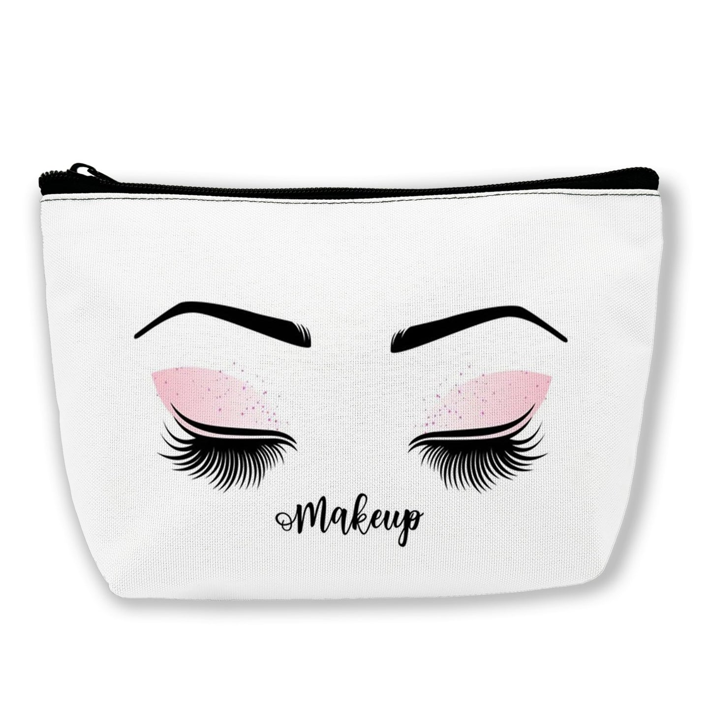 BUYIDUI Sexy Women Eyelashes Cosmetic Bags Makeup Bags Toiletry Bag Large Capacity Organizer Pouch with Zipper Travel Accessories for Women Girls