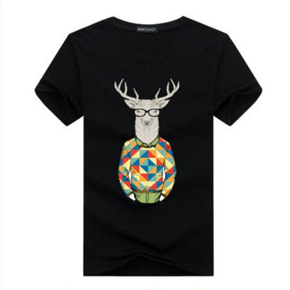 Binyuxd Men's Cotton Summer T-Shirt Casual Print