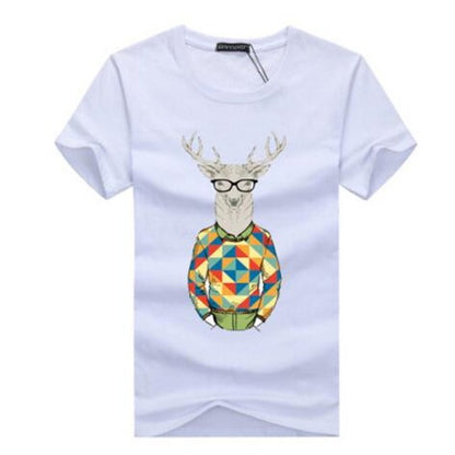 Binyuxd Men's Cotton Summer T-Shirt Casual Print