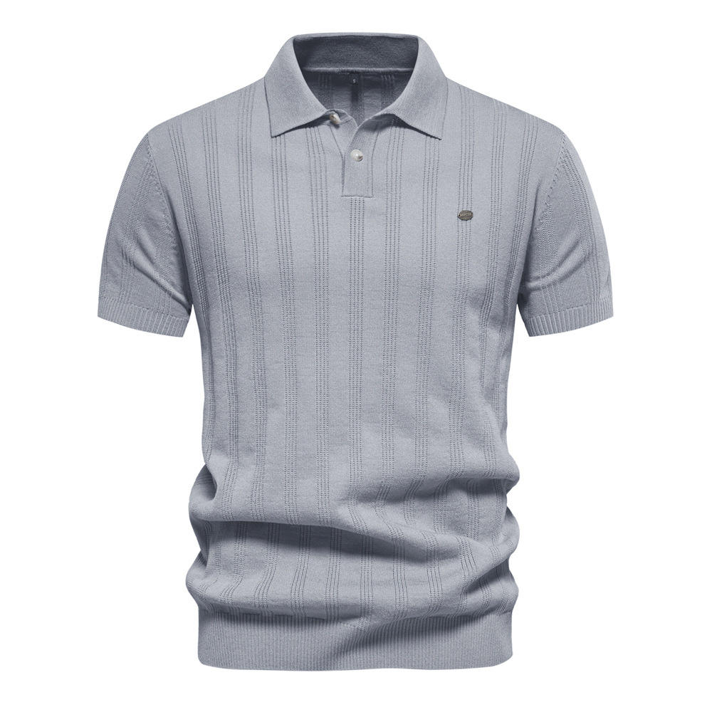 Men's Vintage Ribbed Polo Shirt (Single Piece)