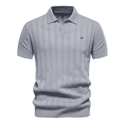 Men's Vintage Ribbed Polo Shirt (Single Piece)