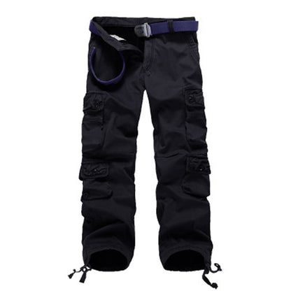 Men's Casual Workwear Multi-pocket Fleece Trousers